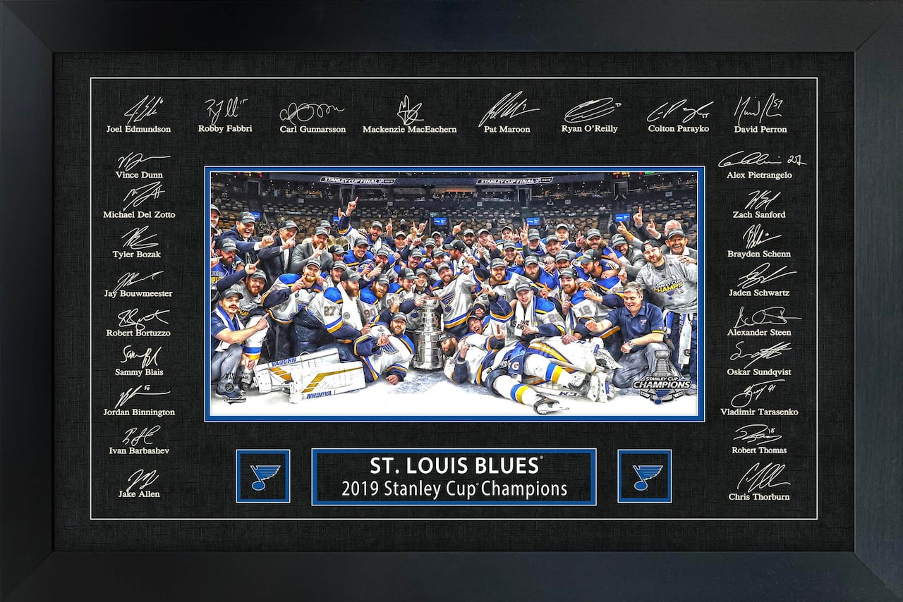 St.Louis Blues 2019 Stanley Cup Replica Signature Frame 35.5" x 23.5"